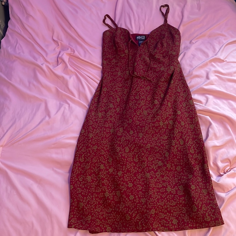ny&co long red sun dress women’s 6